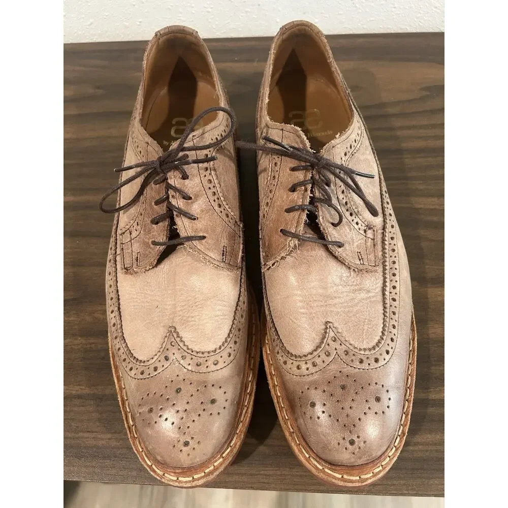 Allen‎ Edmonds Shannon Drive Shoes Mens Size 11.5 B Tan Leather Wingtip Oxford